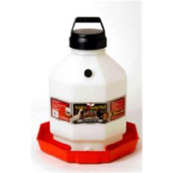 Miller Poultry Fountain Waterer White Red 5 Gallon PPF5 464243